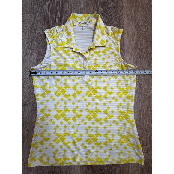 Nike Golf|Dri-Fit‎ Womens|Sleeveless Polo|Yellow/White|SZ M - Picture 4 of 6